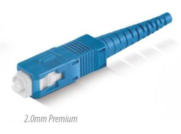 ফাইবার অপটিক সংযোগকারী এসসি PC / upc singlemode সহজ 2.0mm RohS উপাদান নীল হাউজিং