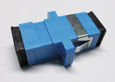 Ceramic Fiber Ferrule Blue SC UPC SM Simplex Fiber Optic Adapter with long flange